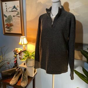 Elan Dark Gray Half-Zip Turtleneck Sweater